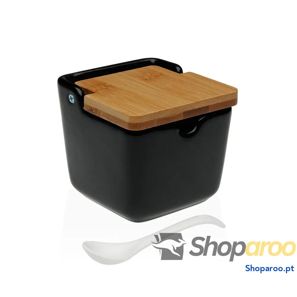 Açucareiro Versa Preto Cerâmica 8,8 x 8,5 cm
