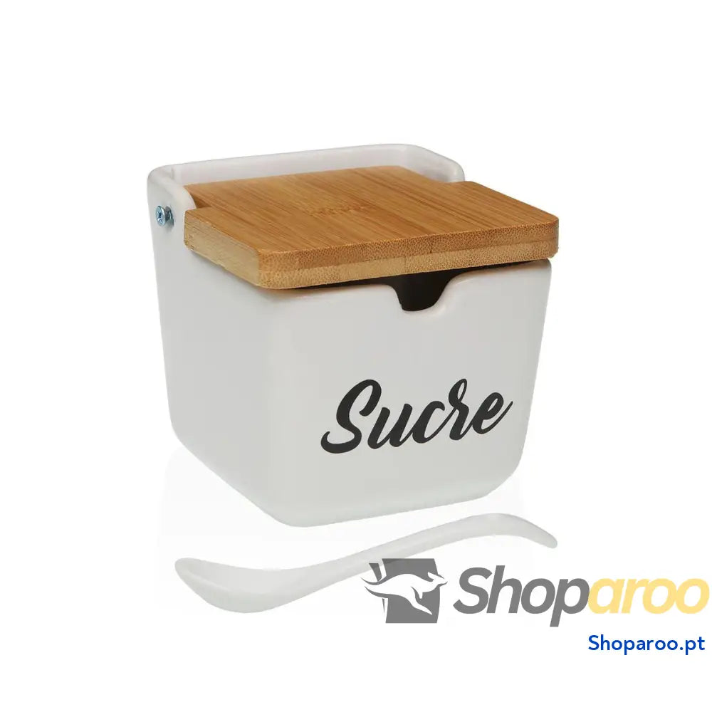 Açucareiro Versa SUCRE Branco Cerâmica 8,8 x 8,5 cm