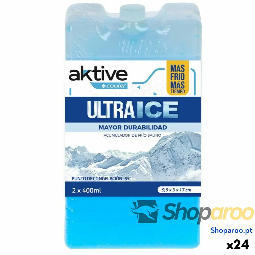 Acumulador de Frio Aktive Ultra Ice 400 ml Acumulador de Frio 2 Peças 9,5 x 17 x 3 cm (24 Unidades)