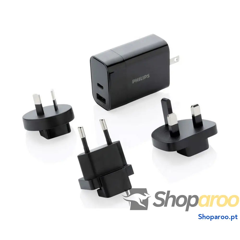 Adaptador de tomada universal viagem Philips Preto 30 W
