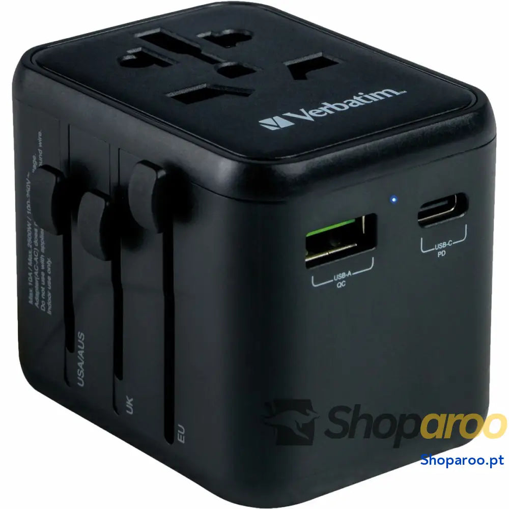 Adaptador de tomada universal de viagem Verbatim UTA-02