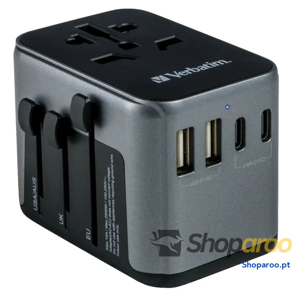 Adaptador de tomada universal de viagem Verbatim UTA-04