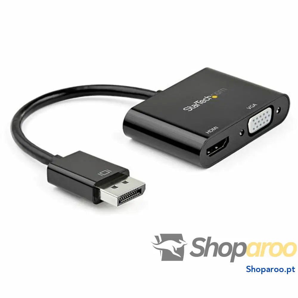 Adaptador Display Port para HDMI/VGA Startech DP2VGAHD20           4K Ultra HD Preto