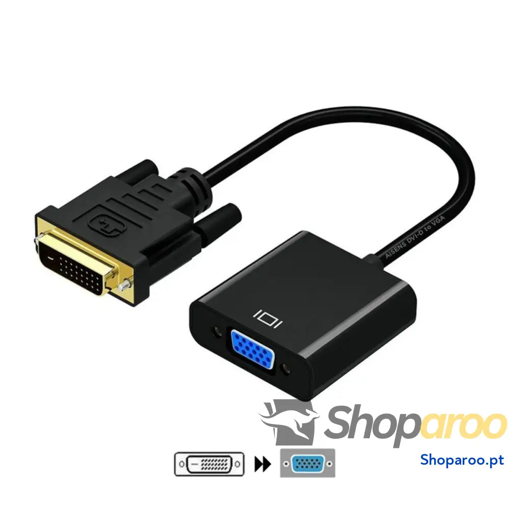 Adaptador DVI-D para VGA Aisens A147-0352 Preto 10 cm