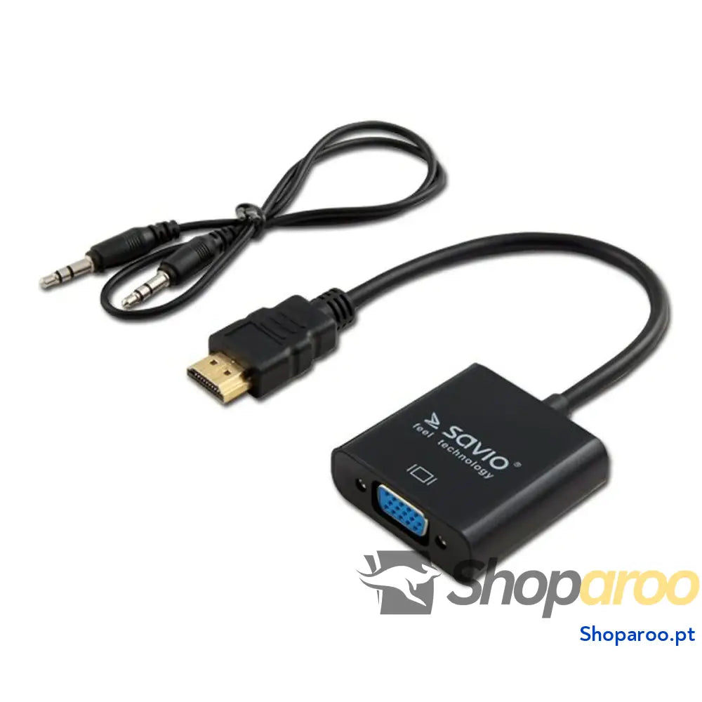 Adaptador HDMI para VGA com Áudio Savio CL-23/B Preto 50 cm
