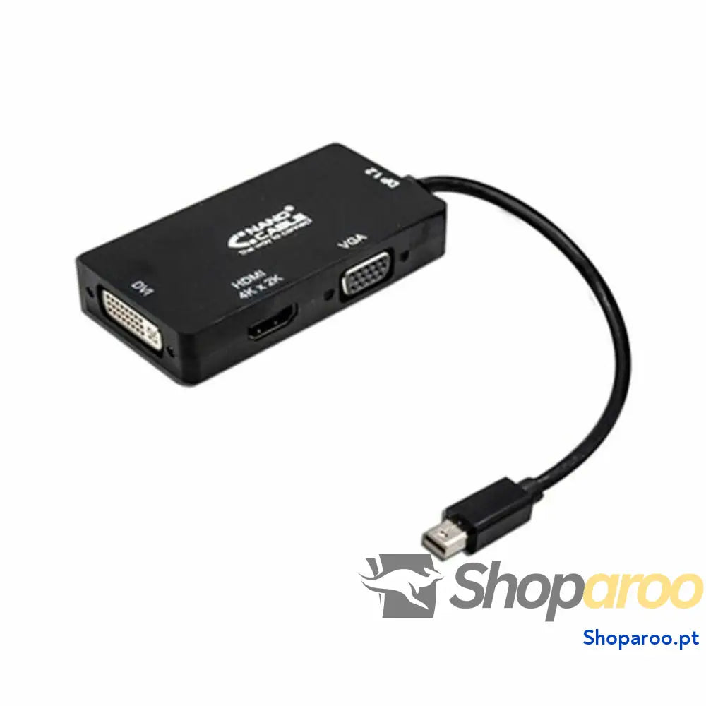Adaptador Mini DisplayPort para VGA/DVI/HDMI 3 en 1 NANOCABLE 10.16.3302 BK