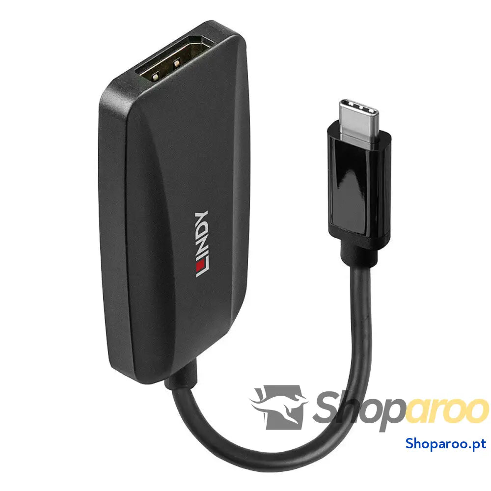 Adaptador USB C para DisplayPort LINDY 43337 Preto