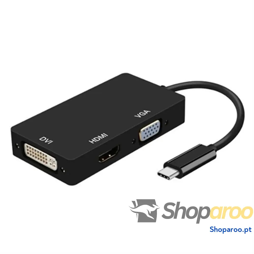 Adaptador USB-C para VGA/HDMI/DVI Aisens A109-0343 Preto 15 cm