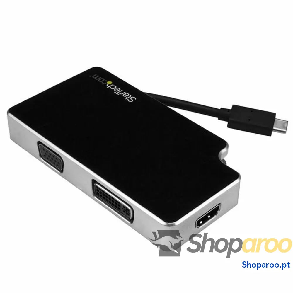 Adaptador USB C para VGA/HDMI/DVI Startech CDPVGDVHDB           Prata