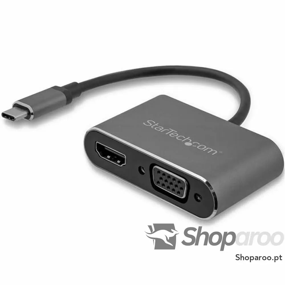 Adaptador USB C para VGA/HDMI Startech CDP2HDVGA Preto 4K Ultra HD