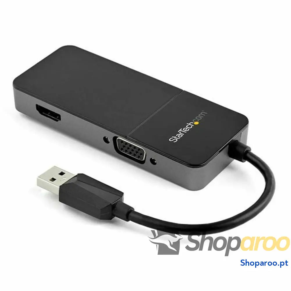 Adaptador USB para VGA/HDMI Startech USB32HDVGA Preto 4K Ultra HD