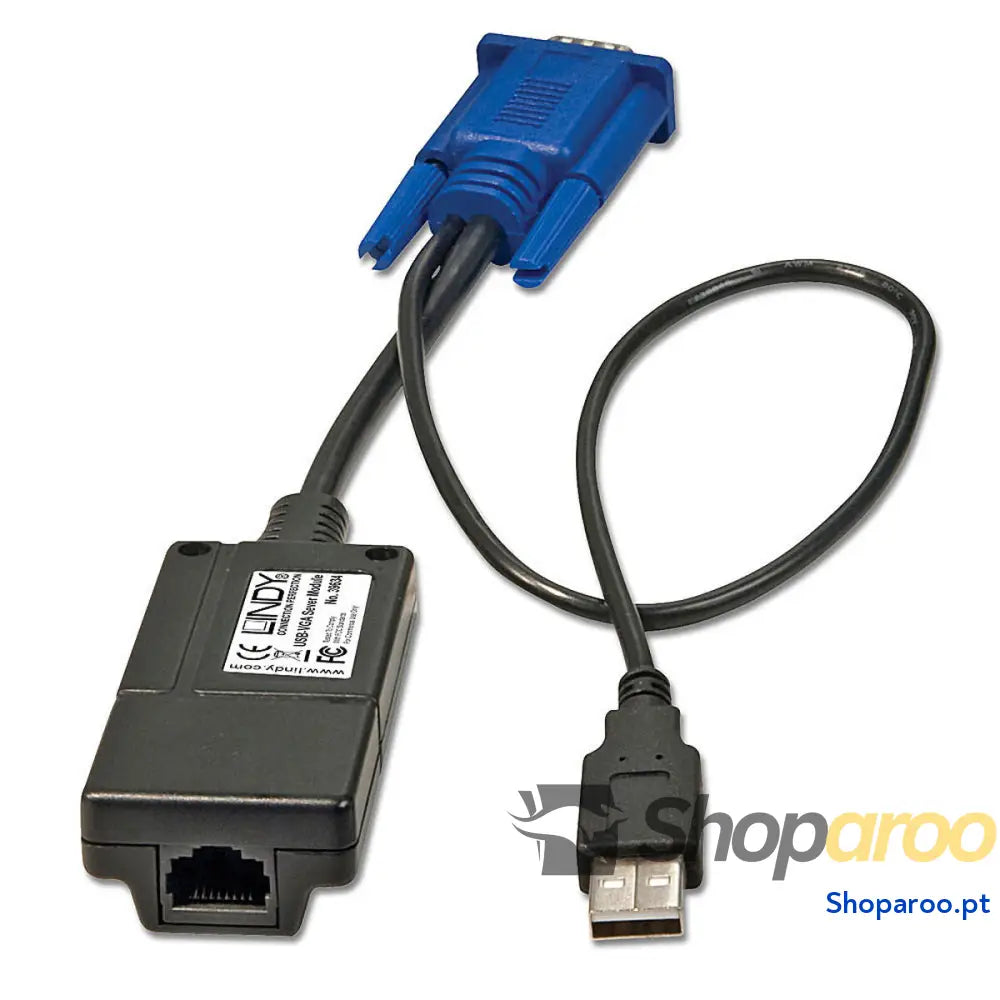 Adaptador USB para VGA LINDY 39634 Preto/Azul