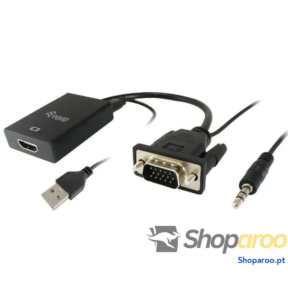 Adaptador VGA para HDMI com Áudio Equip 119038 Preto 20 cm