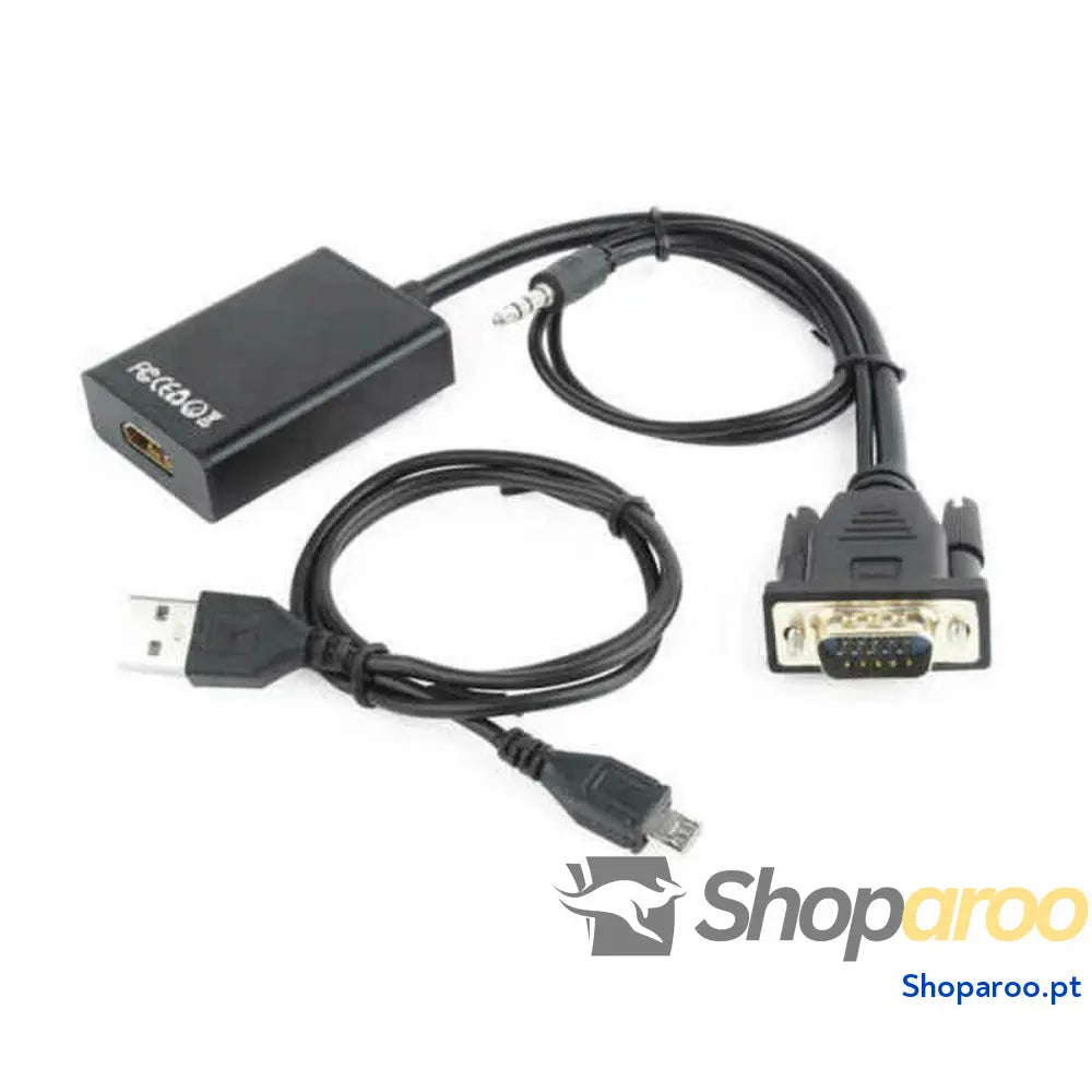 Adaptador VGA para HDMI com Áudio GEMBIRD A 01 Preto