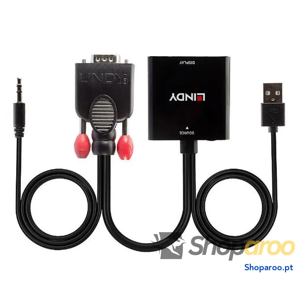 Adaptador VGA para HDMI com Áudio LINDY 38284 Preto