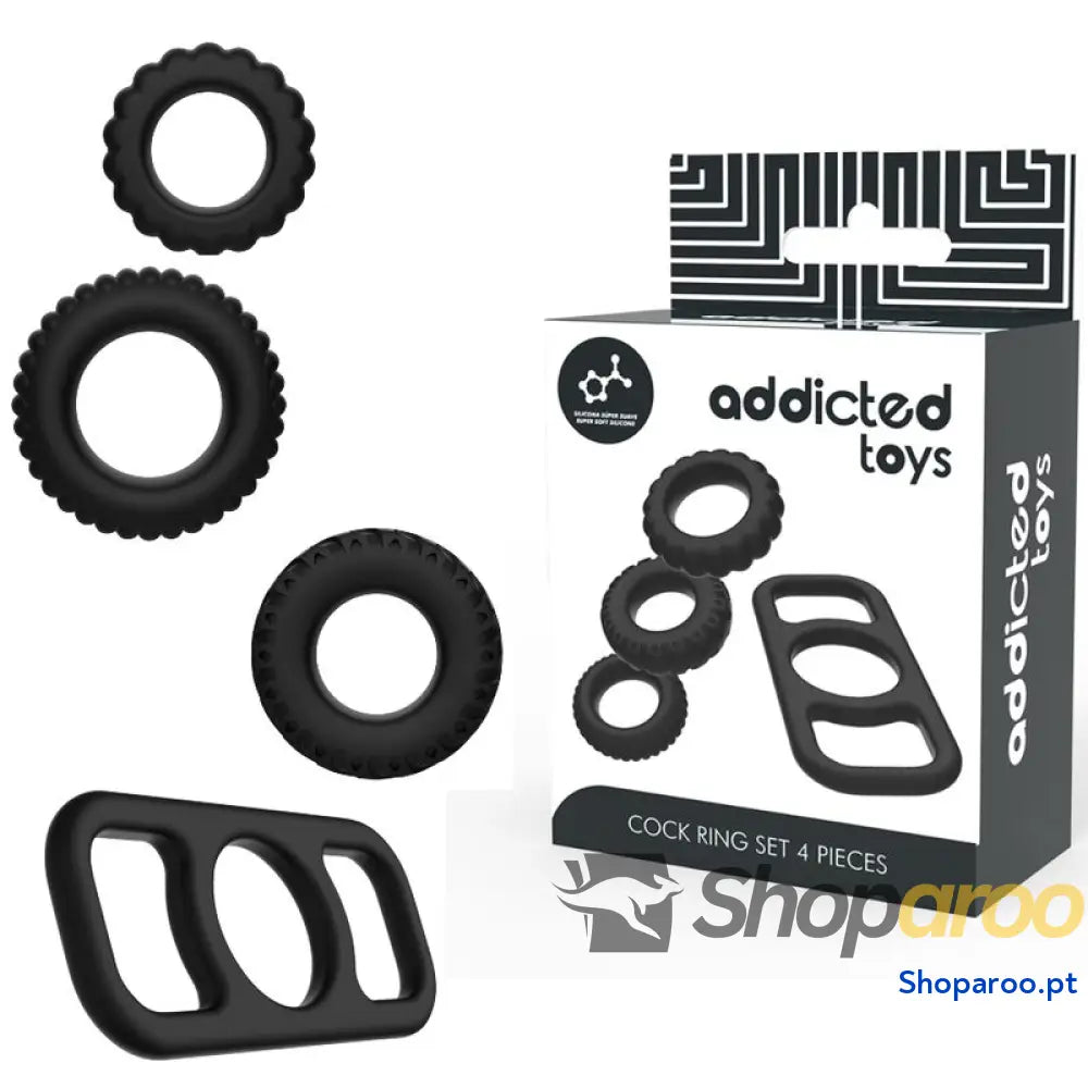 ADDICTED TOYS - CONJUNTO DE ANÉIS DE GALO 4 PEAS