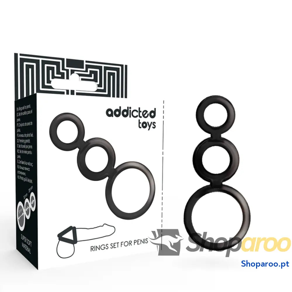 ADDICTED TOYS - CONJUNTO DE ANÉIS - PARA PÊNIS - FUMADO