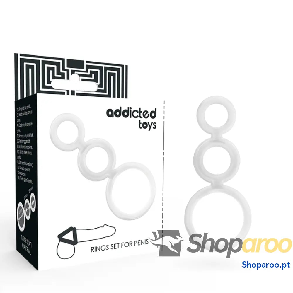 ADDICTED TOYS - CONJUNTO DE ANÉIS - PARA PÊNIS TRANSPARENTE
