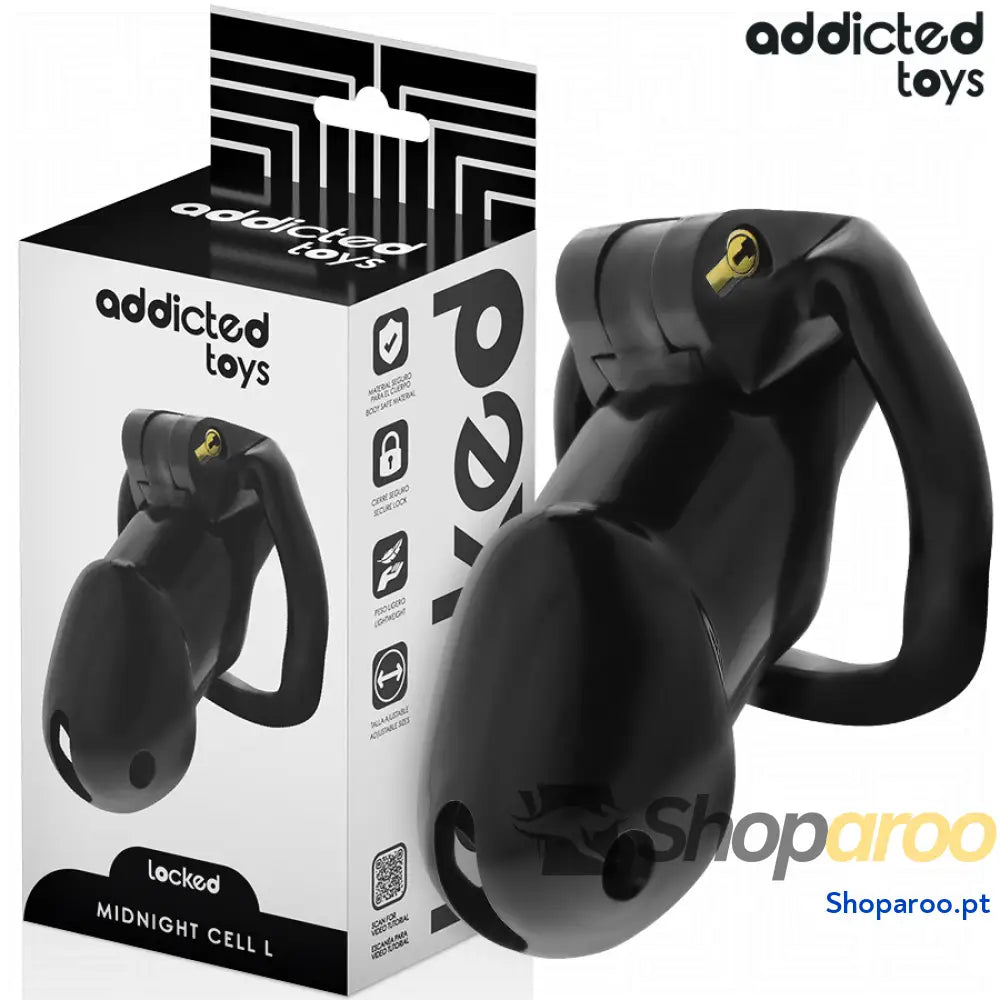 ADDICTED TOYS LOCKED - GAIOLA DE PÊNIS CELL MINDNIGHT TAMANHO L