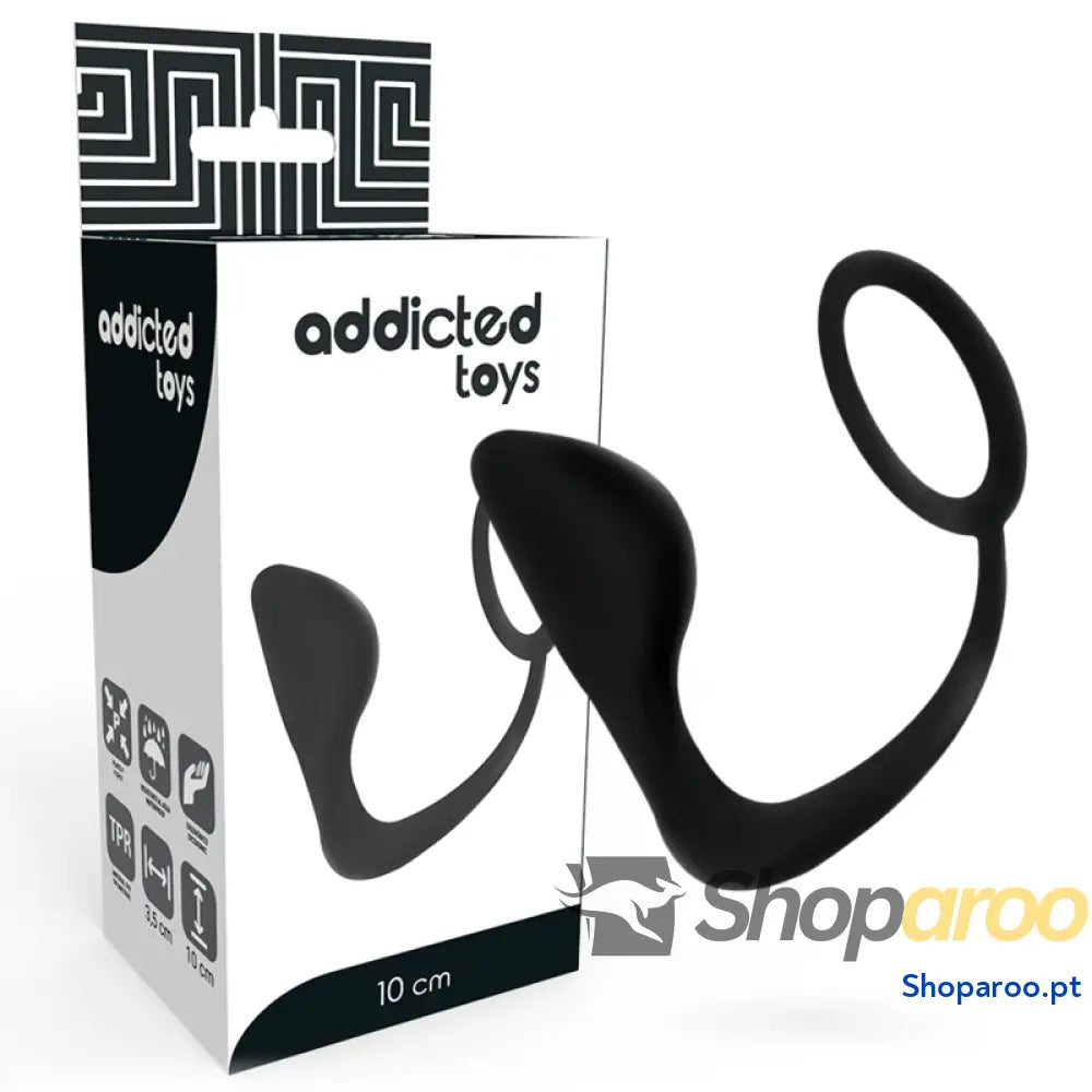 ADDICTED TOYS - PLUG ANAL COM ANEL DE PÊNIS PRETO