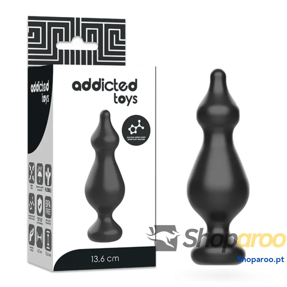 ADDICTED TOYS - PLUG ANAL SEXUAL 13.6 CM PRETO