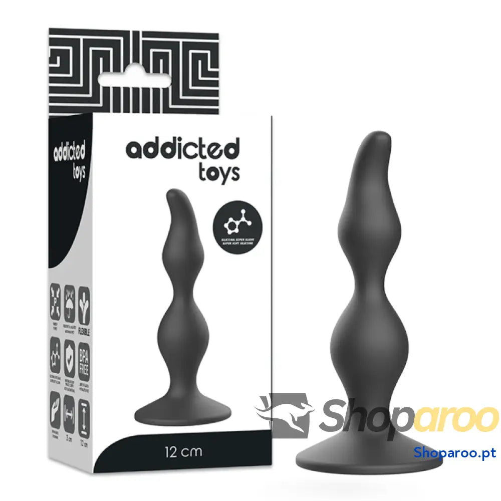 ADDICTED TOYS - PLUG SEXUAL ANAL 12 CM PRETO