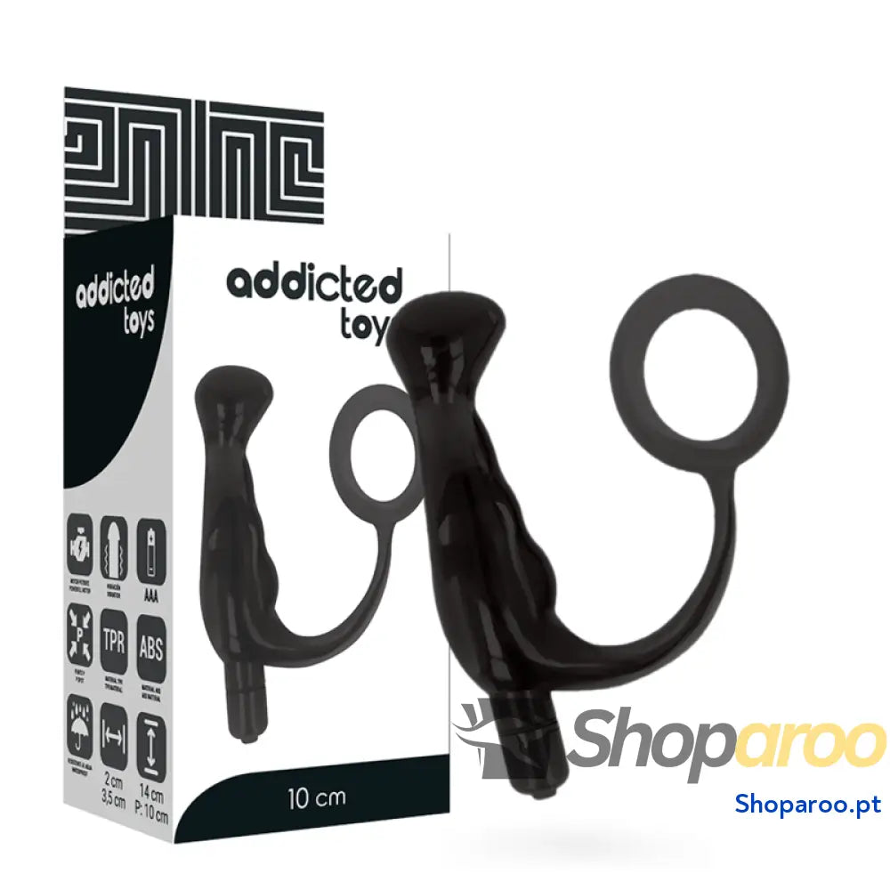 ADDICTED TOYS - VIBRADOR- PROST TICO PRETO 10 CM