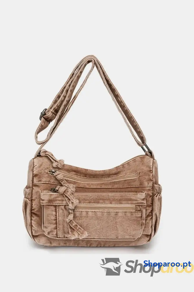 Adjustable Strap Denim Crossbody Bag