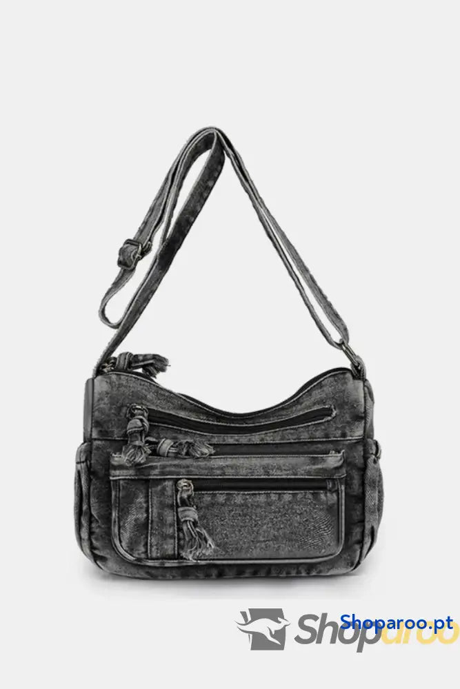 Adjustable Strap Denim Crossbody Bag