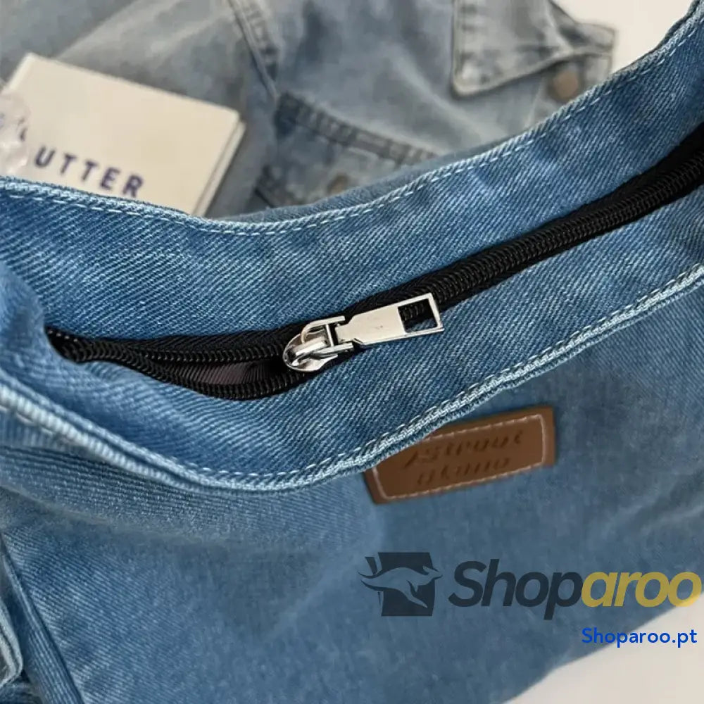 Adjustable Strap Denim Shoulder Bag