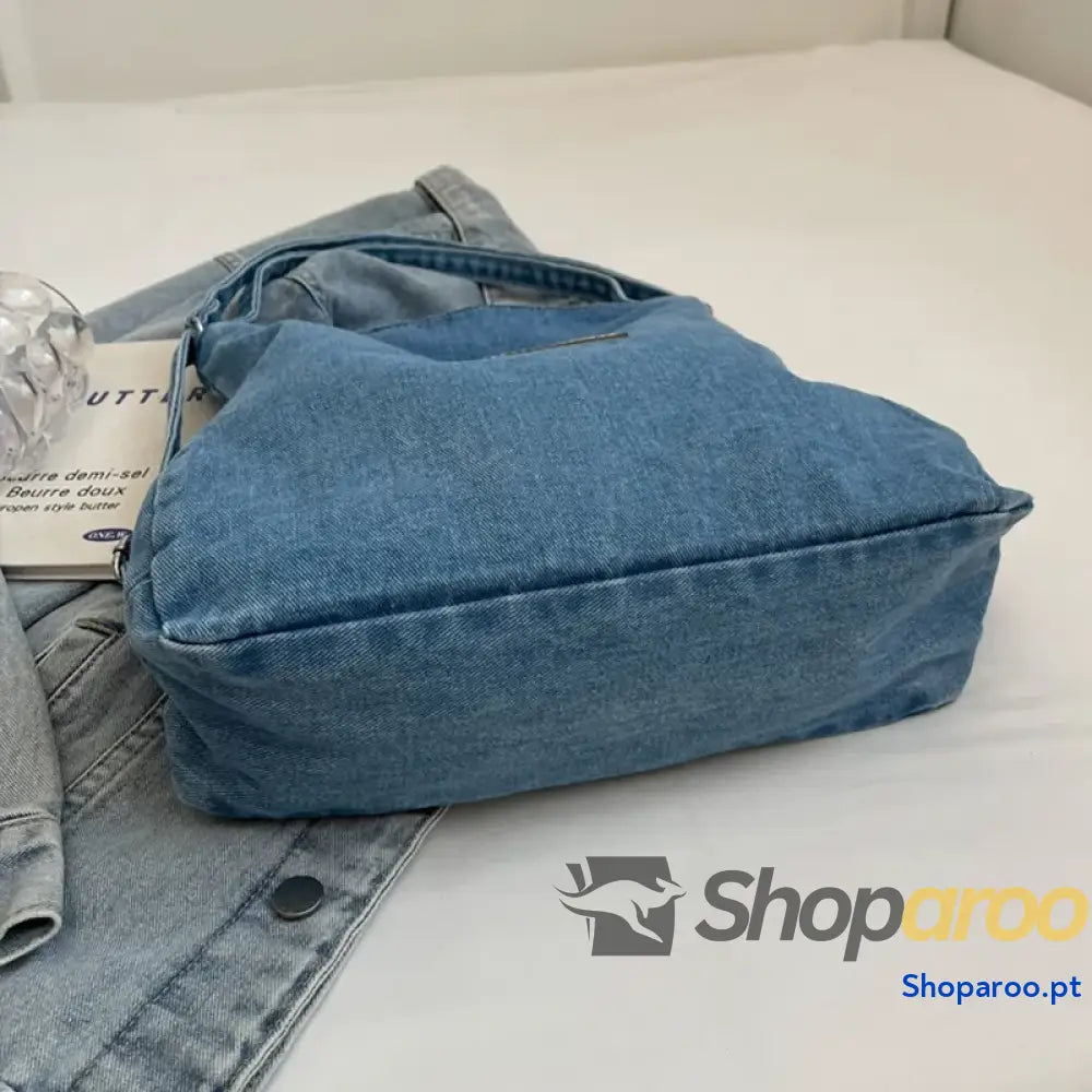 Adjustable Strap Denim Shoulder Bag