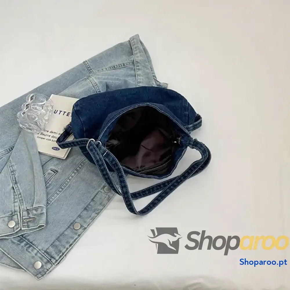 Adjustable Strap Denim Shoulder Bag