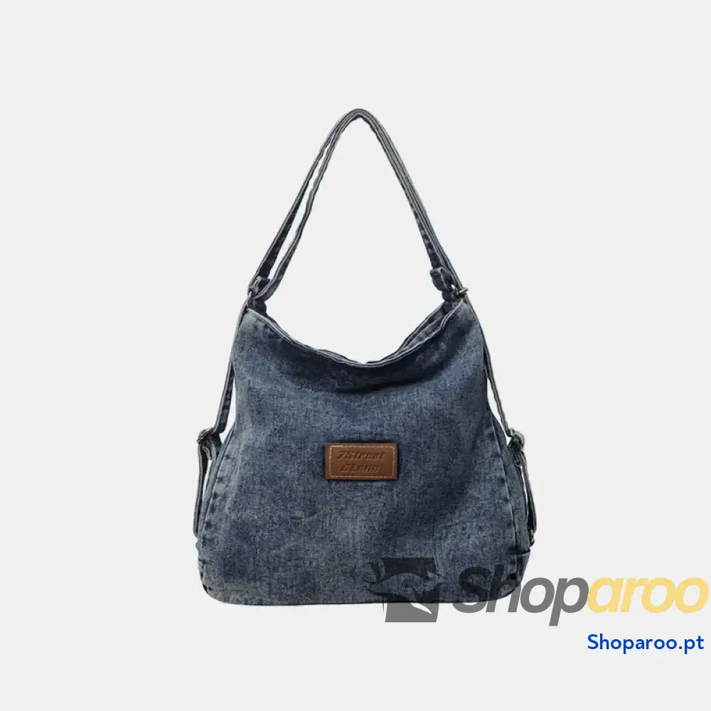 Adjustable Strap Denim Shoulder Bag