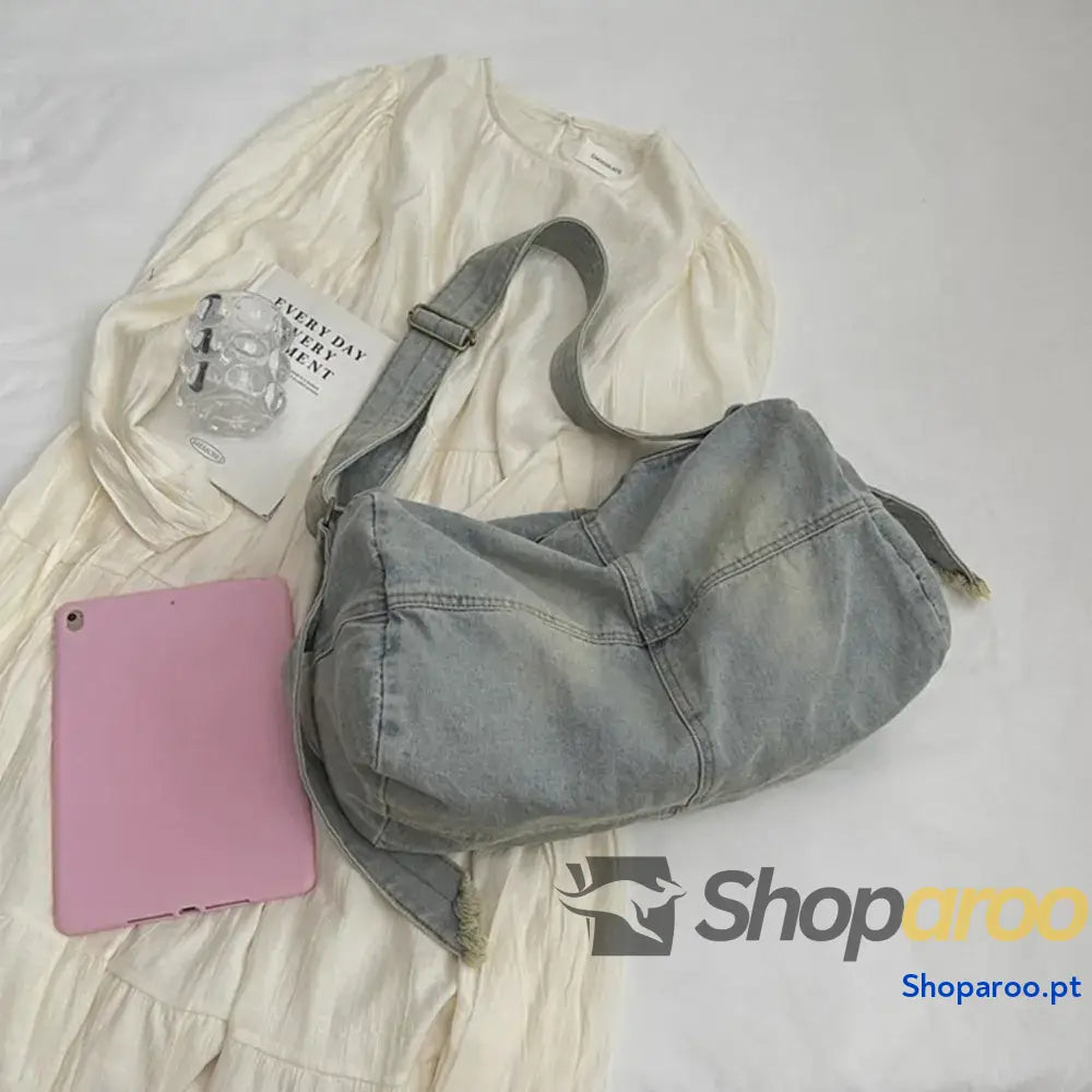 Adjustable Strap Denim Tote Bag