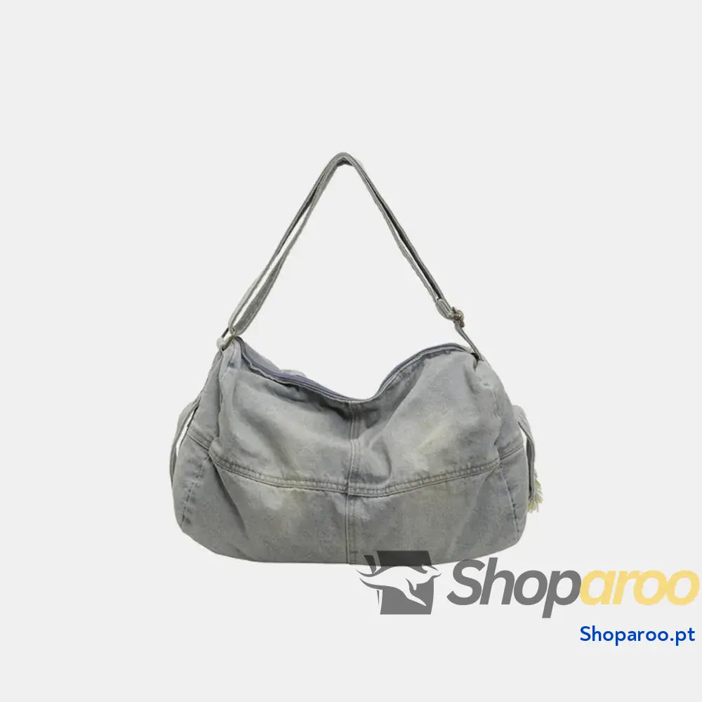 Adjustable Strap Denim Tote Bag