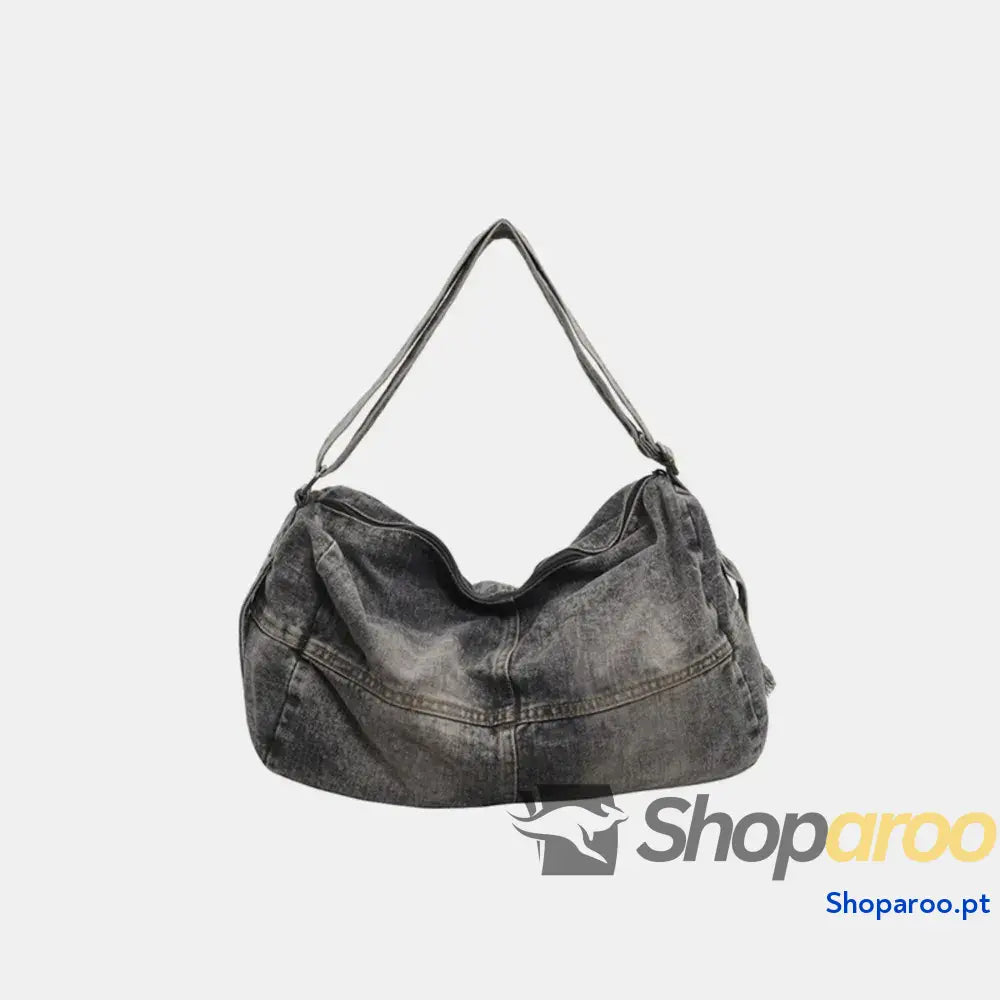 Adjustable Strap Denim Tote Bag
