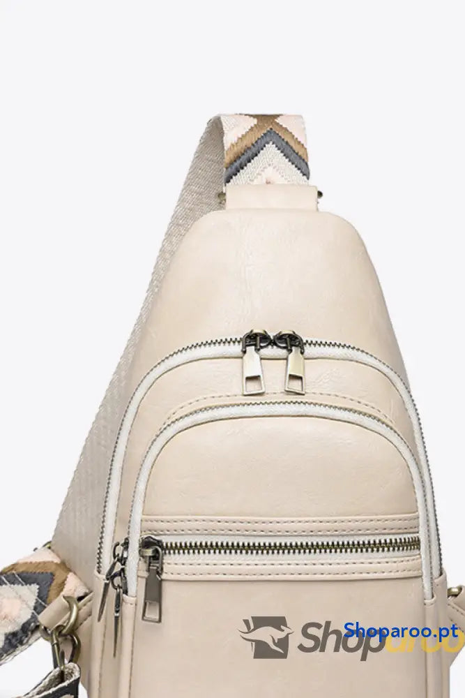 Bolsa tiracolo pequena em pele PU Your Time padrão sólido