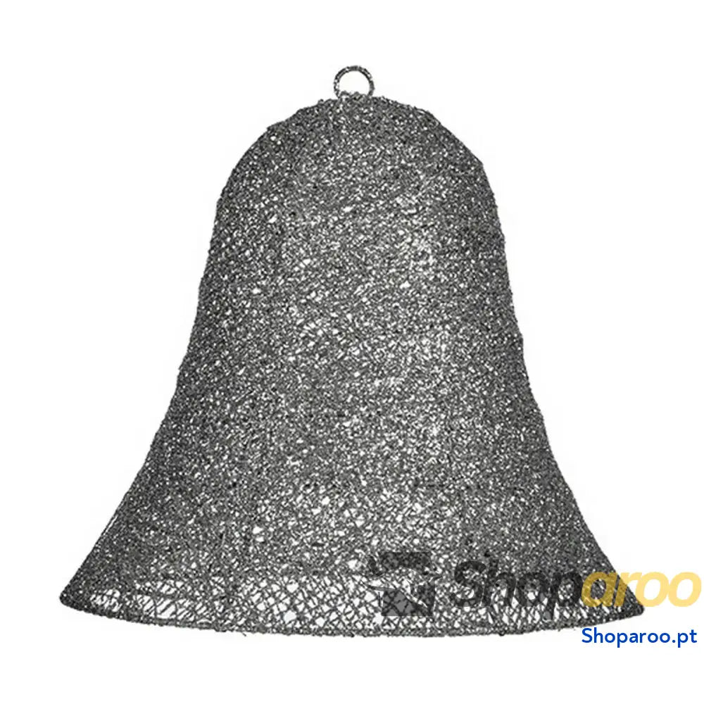 Adorno Natalício Cinzento Metal Plástico Sino 30 x 27 cm