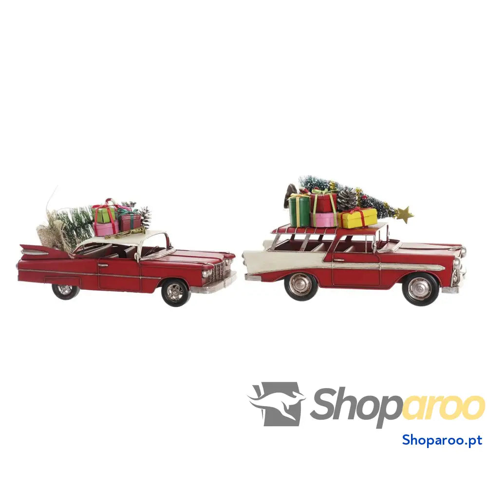 Adorno Natalício DKD Home Decor Carro Metal (26 x 10 12 cm) (2 Unidades)