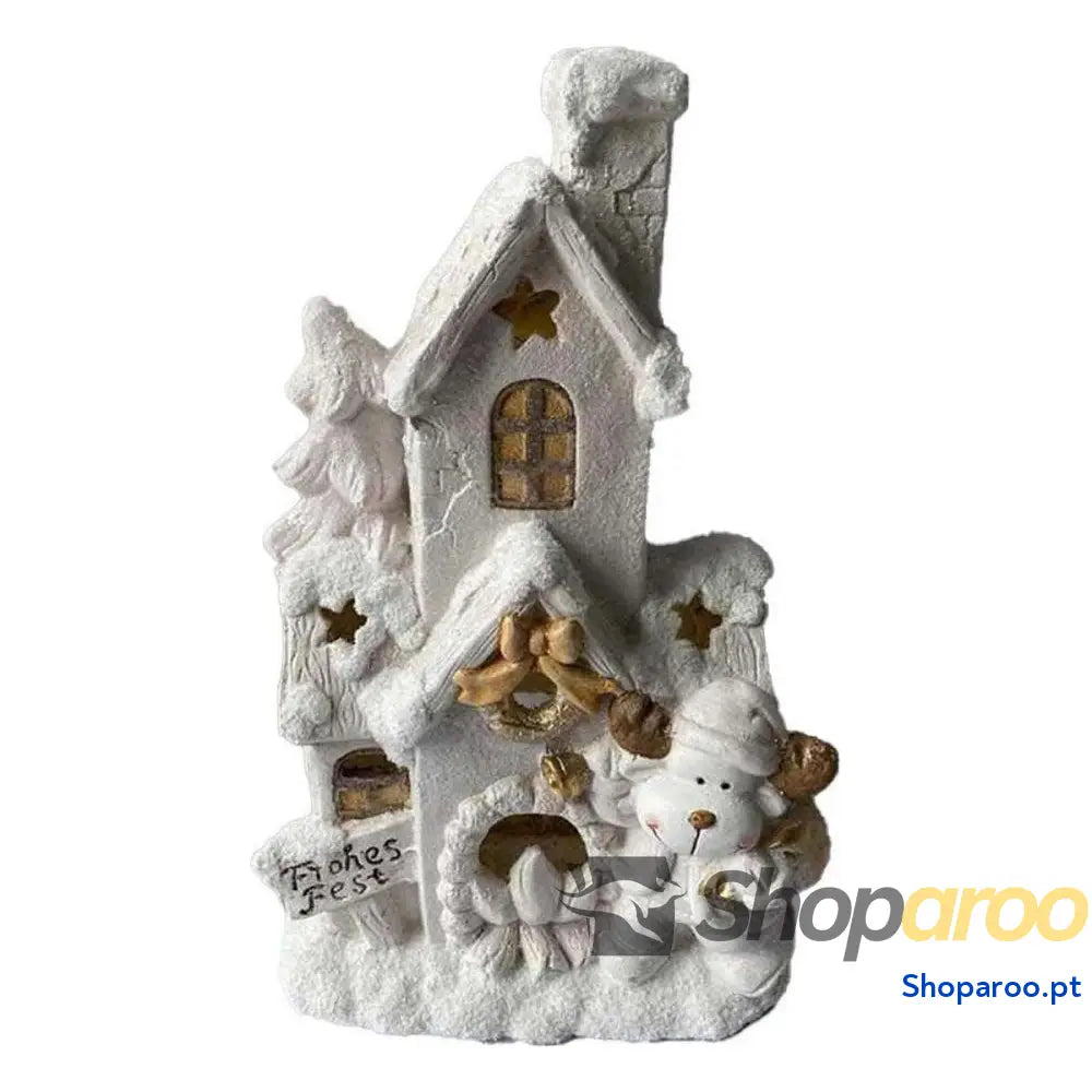 Adorno Natalício DKD Home Decor Casa Branco Nevado 32 x 21 52 cm