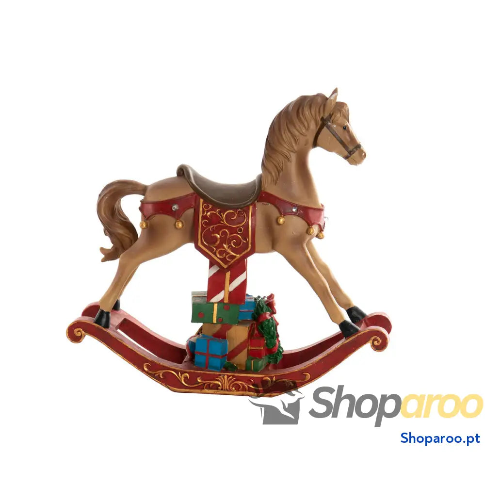 Adorno Natalício DKD Home Decor Castanho Vermelho Resina Cavalo 34 x 10 32 cm (3 Unidades)