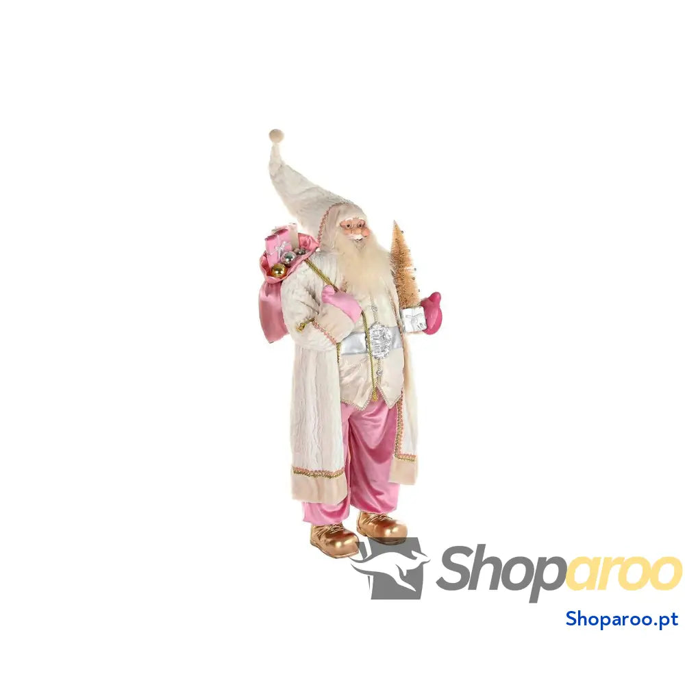 Adorno Natalício DKD Home Decor Cinzento Cor de Rosa PVC Madeira 60 x 50 124 cm