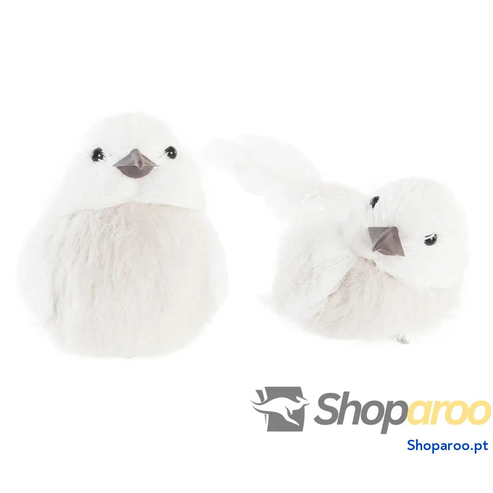 Adorno Natalício DKD Home Decor Espuma Vogel Pluma (10 x 6 8 cm) (2 Unidades)