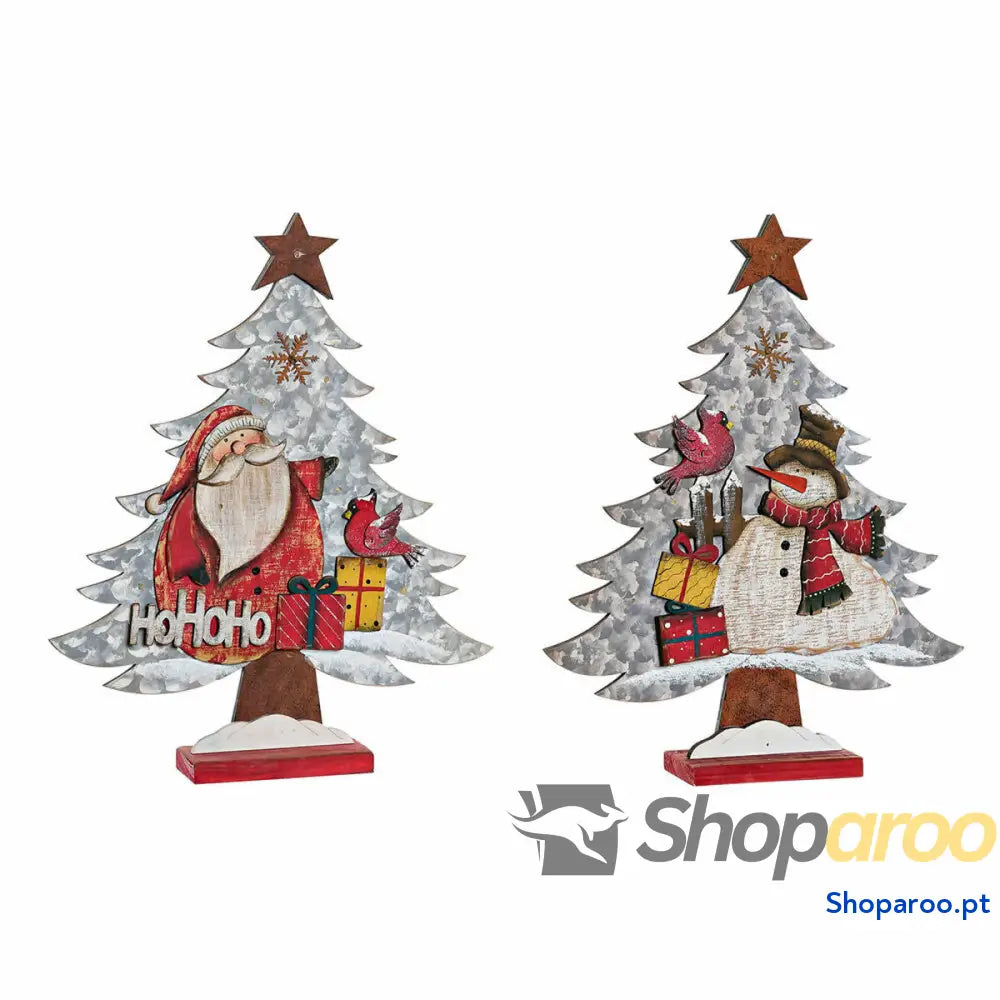 Adorno Natalício DKD Home Decor Madeira (2 pcs) (33 x 6 39.5 cm)