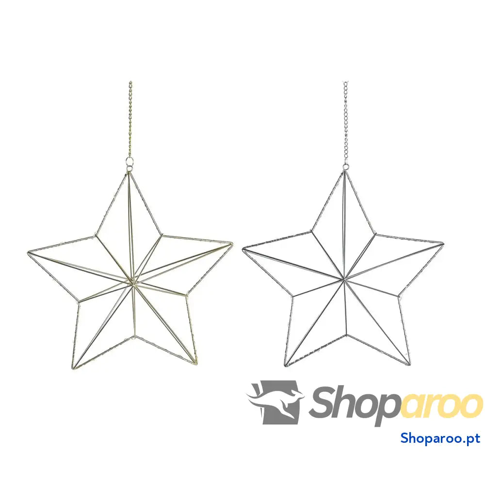 Adorno Natalício DKD Home Decor Metal Estrela (2 Unidades) (30 x 11 30 cm)
