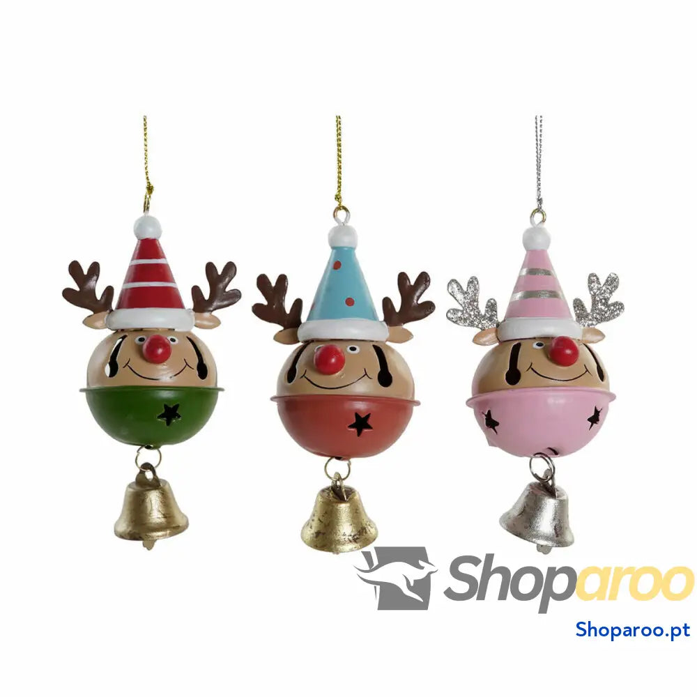 Adorno Natalício DKD Home Decor Metal Rena (3 pcs) (6.5 x 6 11 cm)