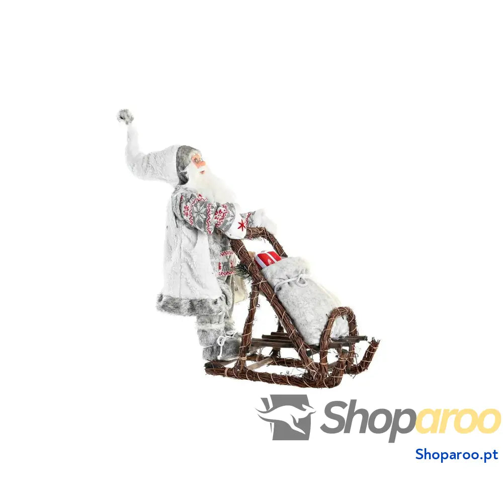 Adorno Natalício DKD Home Decor Pai Natal Cinzento Madeira 42 x 22 48 cm
