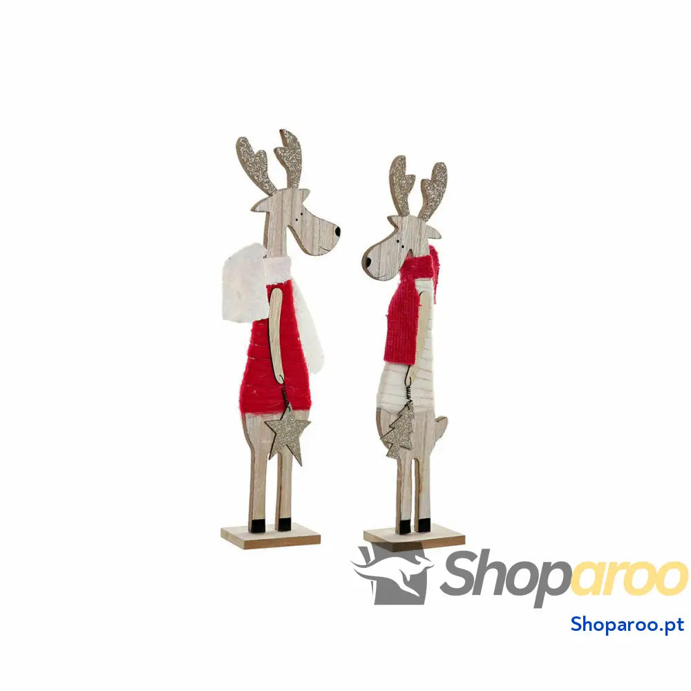 Adorno Natalício DKD Home Decor Poliéster Madeira (2 pcs) (9 x 6 39 cm)