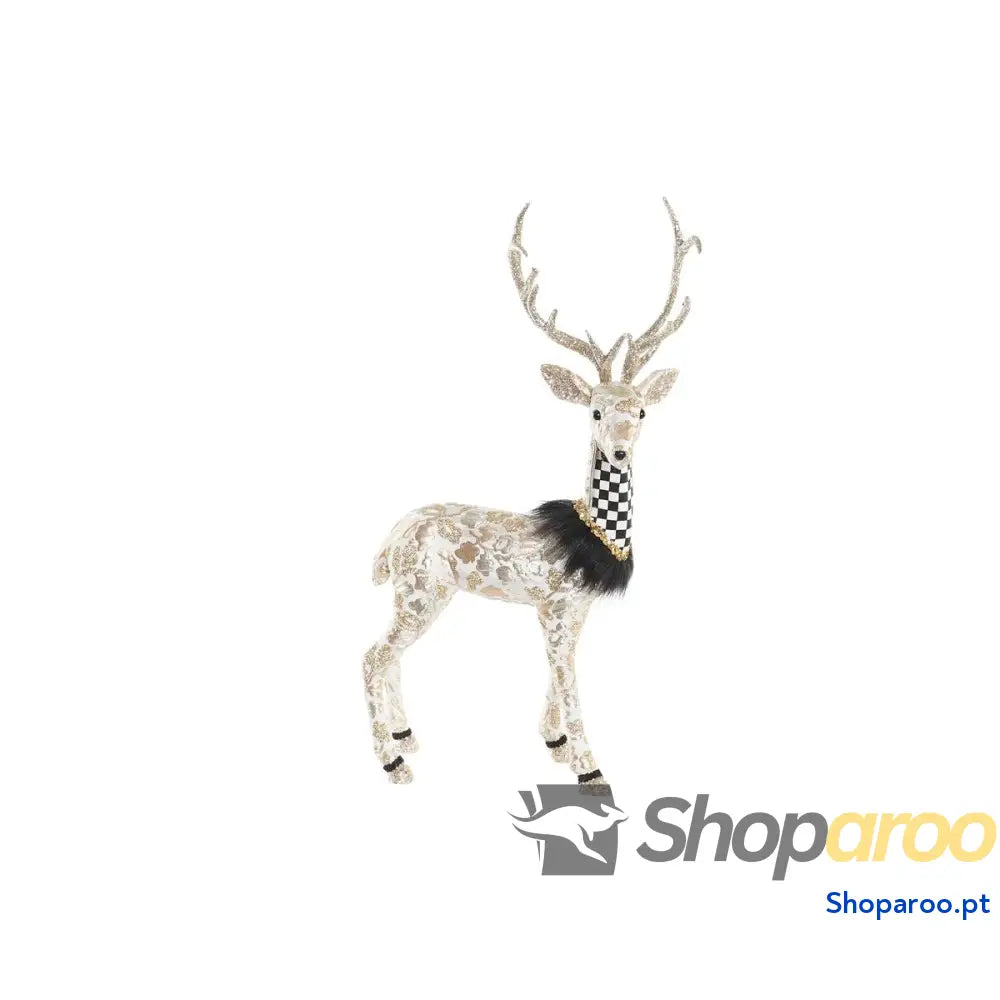 Adorno Natalício DKD Home Decor Preto Dourado Rena 35 x 18 55 cm