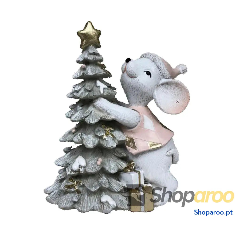 Adorno Natalício DKD Home Decor Rato Resina (10 x 6,5 11 cm) (2 Unidades)
